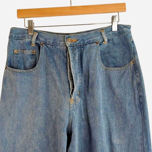 Vintage Sostanza Workwear High Rise Button Fly Jeans Light Wash Denim l 11/12 - Picture 6 of 7